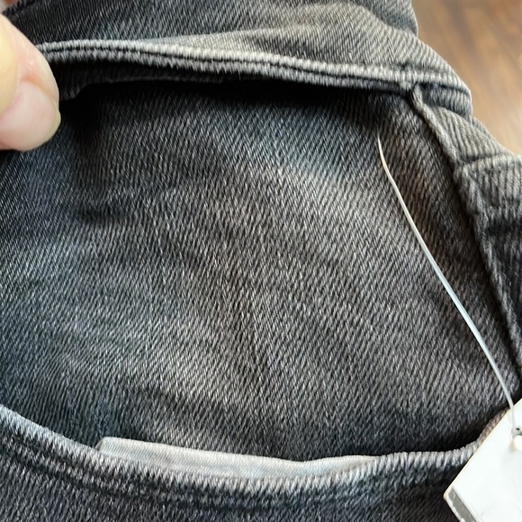 NEW Good American Black Denim Bombshell Cut Off Distressed Waist Shorts Sz 14 - Picture 11 of 17